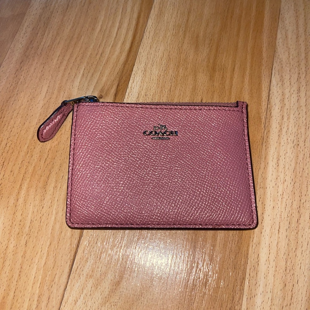 Coach Wallet/Coin Purse with Key Ring Polished Pebble Leather